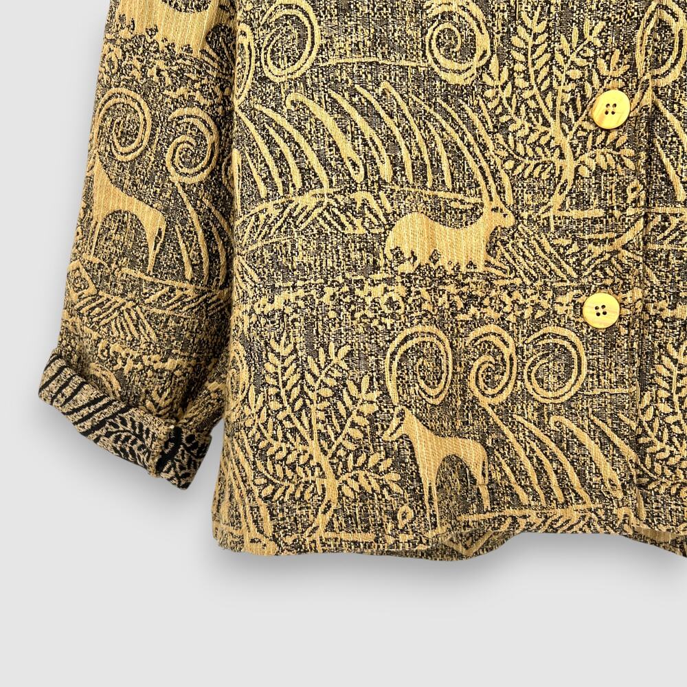80s Vintage Impala Animal & Nature Print Tapestry Jacket Medium - Picture 3 of 6